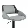 Armen Living Colby Adjustable Gray Faux Leather and Black Finish Bar Stool 007 - Armen Living Colby Adjustable Gray Faux Leather and Black Finish Bar Stool 007