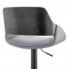 Armen Living Colby Adjustable Gray Faux Leather and Black Finish Bar Stool 006