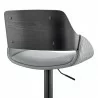 Armen Living Colby Adjustable Gray Faux Leather and Black Finish Bar Stool 006 - Armen Living Colby Adjustable Gray Faux Leather and Black Finish Bar Stool 006
