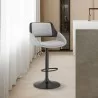 Armen Living Colby Adjustable Gray Faux Leather and Black Finish Bar Stool - Armen Living Colby Adjustable Gray Faux Leather and Black Finish Bar Stool