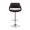 Colby Adjustable Black Faux Leather and Chrome Finish Bar Stool 002