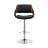 Colby Adjustable Black Faux Leather and Chrome Finish Bar Stool 002 - Colby Adjustable Black Faux Leather and Chrome Finish Bar Stool 002