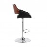 Colby Adjustable Black Faux Leather and Chrome Finish Bar Stool