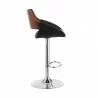 Colby Adjustable Black Faux Leather and Chrome Finish Bar Stool - Colby Adjustable Black Faux Leather and Chrome Finish Bar Stool