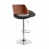 Colby Adjustable Black Faux Leather and Chrome Finish Bar Stool 003 - Colby Adjustable Black Faux Leather and Chrome Finish Bar Stool 003