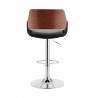 Colby Adjustable Black Faux Leather and Chrome Finish Bar Stool 004