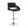 Colby Adjustable Black Faux Leather and Chrome Finish Bar Stool 001