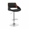 Colby Adjustable Black Faux Leather and Chrome Finish Bar Stool 001 - Colby Adjustable Black Faux Leather and Chrome Finish Bar Stool 001