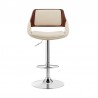 Colby Adjustable Cream Faux Leather and Chrome Finish Bar Stool 001