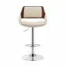 Colby Adjustable Cream Faux Leather and Chrome Finish Bar Stool 001 - Colby Adjustable Cream Faux Leather and Chrome Finish Bar Stool 001