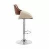 Colby Adjustable Cream Faux Leather and Chrome Finish Bar Stool 003 - Colby Adjustable Cream Faux Leather and Chrome Finish Bar Stool 003