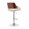 Colby Adjustable Cream Faux Leather and Chrome Finish Bar Stool 005 - Colby Adjustable Cream Faux Leather and Chrome Finish Bar Stool 005