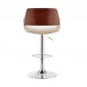 Colby Adjustable Cream Faux Leather and Chrome Finish Bar Stool 006