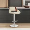 Colby Adjustable Cream Faux Leather and Chrome Finish Bar Stool - Colby Adjustable Cream Faux Leather and Chrome Finish Bar Stool