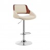 Colby Adjustable Cream Faux Leather and Chrome Finish Bar Stool 002