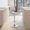 Armen Living Colby Adjustable Faux Leather And Chrome Finish Bar Stool