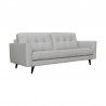 Armen Living Daeson 86" Mid-Century Modern Gray Genuine Leather Square Arm Sofa Side