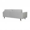 Armen Living Daeson 86" Mid-Century Modern Gray Genuine Leather Square Arm Sofa Back