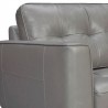 Armen Living Daeson 86" Mid-Century Modern Dark Gray Genuine Leather Square Arm Sofa Half