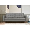 Armen Living Daeson 86" Mid-Century Modern Dark Gray Genuine Leather Square Arm Sofa