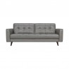 Armen Living Daeson 86" Mid-Century Modern Dark Gray Genuine Leather Square Arm Sofa Front