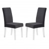Dalia Modern and Contemporary Dining Chair in Black Velvet with Acrylic Legs - Set of 2