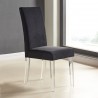 Dalia Modern and Contemporary Dining Chair in Black Velvet with Acrylic Legs 