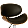 Armen Living Daphne Modern Office Chair In Chrome Finish With Gray/Black Faux Leather And Walnut Veneer Back 03