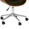 Armen Living Daphne Modern Office Chair In Chrome Finish With Gray/Black Faux Leather And Walnut Veneer Back 08