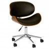 Armen Living Daphne Modern Office Chair In Chrome Finish With Gray/Black Faux Leather And Walnut Veneer Back 02