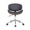 Armen Living Daphne Modern Office Chair In Chrome Finish With Gray/Black Faux Leather And Walnut Veneer Back 04