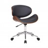 Armen Living Daphne Modern Office Chair In Chrome Finish With Gray/Black Faux Leather And Walnut Veneer Back 05
