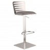 Delmar Adjustable Brushed Stainless Steel Barstool - Grey