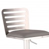 Delmar Adjustable Brushed Stainless Steel Barstool - Grey - Close-Up