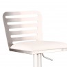 Delmar Adjustable Brushed Stainless Steel Barstool - White - Close-Up