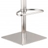 Delmar Adjustable Brushed Stainless Steel Barstool - White - Leg Close-Up
