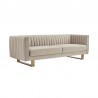 Armen Living Delilah 86" Beige Velvet Square Arm Sofa with Gold Legs Side