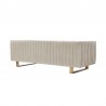 Armen Living Delilah 86" Beige Velvet Square Arm Sofa with Gold Legs Back