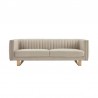 Armen Living Delilah 86" Beige Velvet Square Arm Sofa with Gold Legs Front