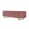 Armen Living Delilah 86" Blush Velvet Square Arm Sofa with Gold Legs Back
