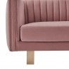 Armen Living Delilah 86" Blush Velvet Square Arm Sofa with Gold Legs Half
