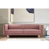 Armen Living Delilah 86" Blush Velvet Square Arm Sofa with Gold Legs