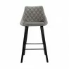 Armen Living Dani 26" Gray Velvet Barstool in Black Brushed Wood Finish Front - Armen Living Dani 26" Gray Velvet Barstool in Black Brushed Wood Finish Front