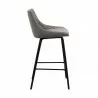 Armen Living Dani 26" Gray Velvet Barstool in Black Brushed Wood Finish Side - Armen Living Dani 26" Gray Velvet Barstool in Black Brushed Wood Finish Side