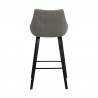 Armen Living Dani 26" Gray Velvet Barstool in Black Brushed Wood Finish Back
