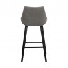 Armen Living Dani 26" Gray Velvet Barstool in Black Brushed Wood Finish Back