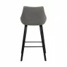 Armen Living Dani 26" Gray Velvet Barstool in Black Brushed Wood Finish Back - Armen Living Dani 26" Gray Velvet Barstool in Black Brushed Wood Finish Back