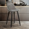 Armen Living Dani 26" Gray Velvet Barstool in Black Brushed Wood Finish