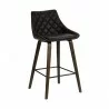 Armen Living Dani 26" Brown Faux Leather Barstool in Walnut Glazed Finish Side - Armen Living Dani 26" Brown Faux Leather Barstool in Walnut Glazed Finish Side