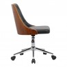 Armen Living Diamond Mid-Century Office Chair In Chrome finish With Tufted Black Faux Leather And Walnut Veneer Back 03